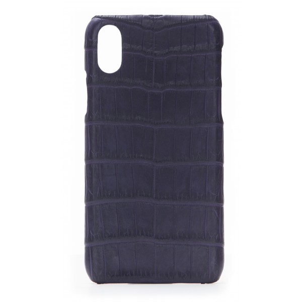 2 ME Style - Case Croco Dark Violet - iPhone XS Max - Crocodile Leather Cover