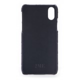 2 ME Style - Case Croco Dark Violet - iPhone XS Max - Crocodile Leather Cover