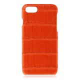 2 ME Style - Case Croco Tangerine- iPhone XS Max - Crocodile Leather Cover
