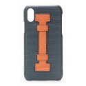 2 ME Style - Cover Fingers Croco Verde / Arancione - iPhone XS Max - Cover in Pelle di Coccodrillo