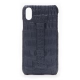 2 ME Style - Case Fingers Croco Black / Black - iPhone XS Max - Crocodile Leather Cover