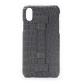 2 ME Style - Cover Fingers Croco Verde / Verde - iPhone XS Max - Cover in Pelle di Coccodrillo