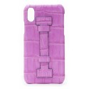 2 ME Style - Case Fingers Croco Fucsia / Fucsia - iPhone XS Max - Crocodile Leather Cover