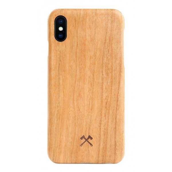 Woodcessories - Cover in Legno di Ciliegio e Kevlar - iPhone XR - Cover in Legno - Eco Case - Ultra Slim - Collezione Kevlar