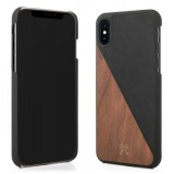 Woodcessories - Eco Split - Walnut Cover - Black - iPhone XR - Wooden Cover - Eco Case - Split Collection