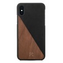 Woodcessories - Eco Split - Walnut Cover - Black - iPhone XR - Wooden Cover - Eco Case - Split Collection