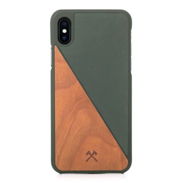 Woodcessories - Eco Split - Cover in Legno di Ciliegio - Verde - iPhone XR - Cover in Legno - Eco Case - Collezione Split
