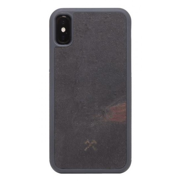 Woodcessories - Eco Bumper - Stone Cover - Volcano Black - iPhone X / XS - Real Stone Cover - Eco Case - Bumper Collection