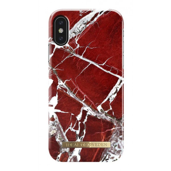 iDeal of Sweden - Fashion Case Cover - Scarlet Red Marble - iPhone X / XS - Custodia iPhone - New Fashion Collection