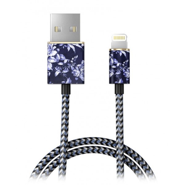 iDeal of Sweden - Fashion Cable - Sailor Blue Bloom - iPhone - Apple - Lightning MFI Certified by Apple - New Fashion Collection