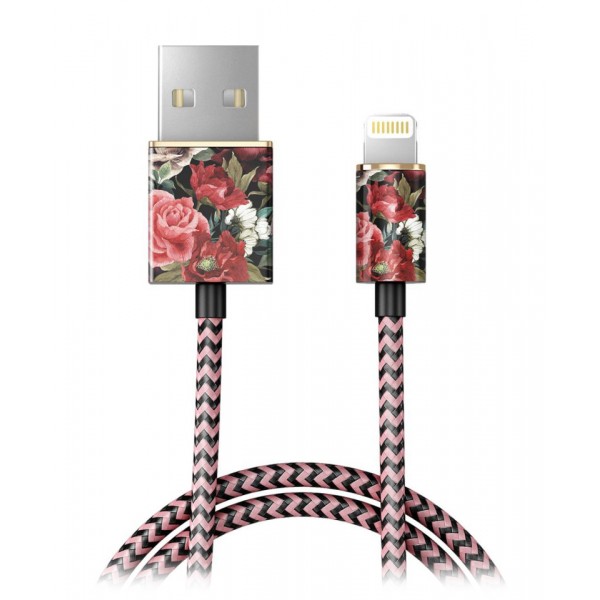 iDeal of Sweden - Fashion Cable - Antique Roses - iPhone - Apple - Lightning MFI Certified by Apple - New Fashion Collection