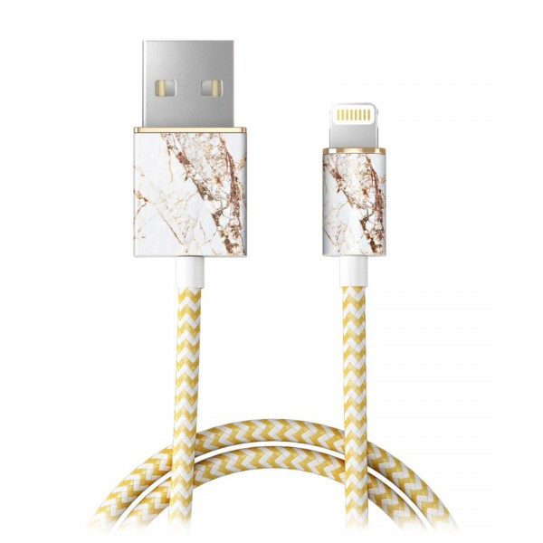 iDeal of Sweden - Fashion Cable - Carrara Gold - iPhone - Apple - Lightning MFI Certified by Apple - New Fashion Collection