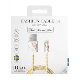 iDeal of Sweden - Fashion Cable - Carrara Gold - iPhone - Apple - Lightning MFI Certified by Apple - New Fashion Collection