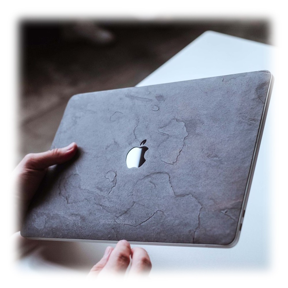 in Vera Pietra Ardesia Woodcessories Protezione Compatibile con MacBook 15“ PRO Touchbar da 2016 Skin Nero Vulcano 