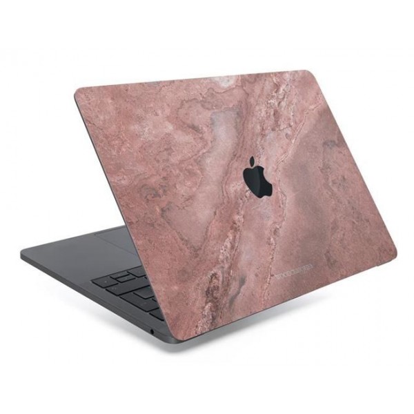 Woodcessories - MacBook Cover in Vera Pietra - Canyon Red - MacBook 15 Pro Touchbar - Eco Skin Stone - Apple Logo