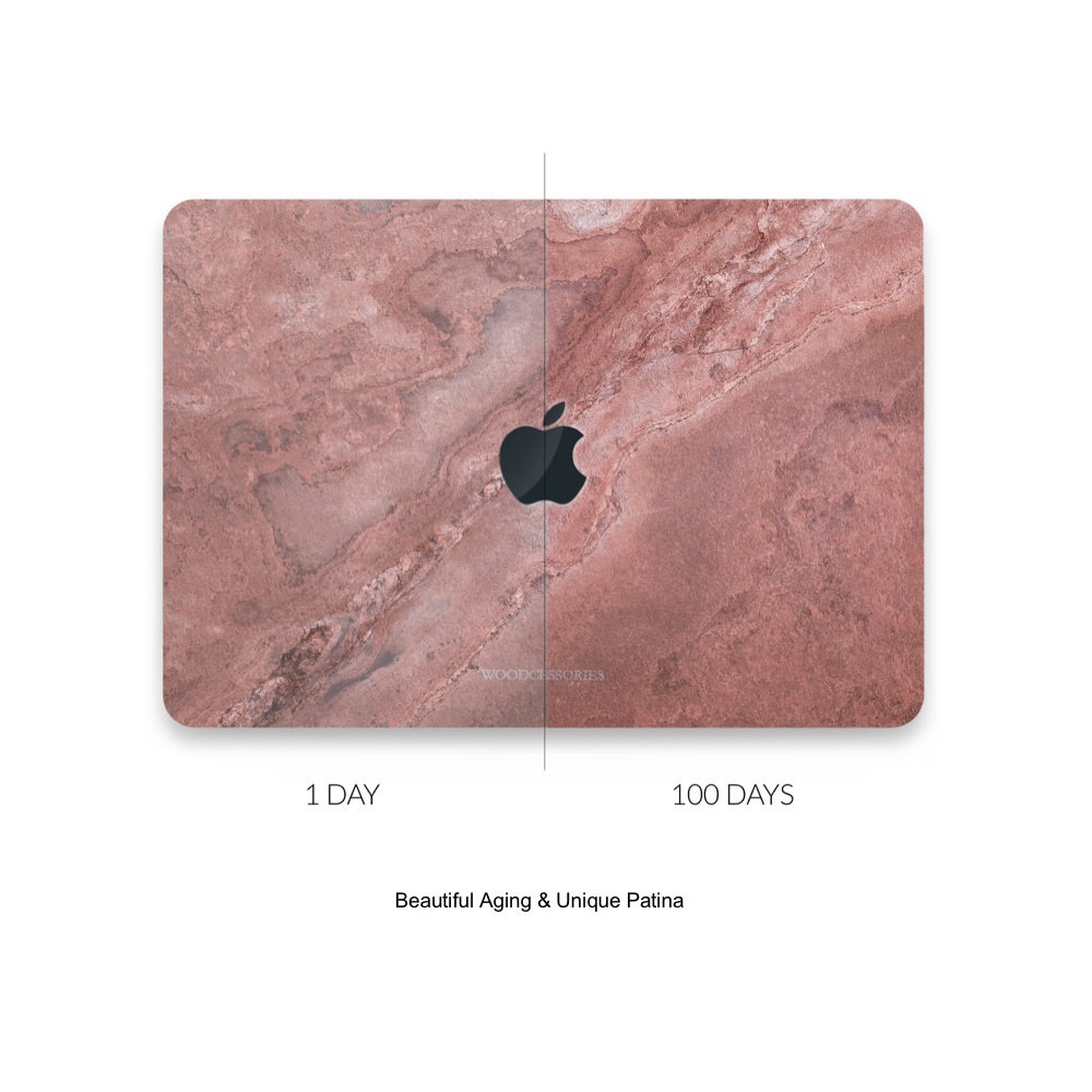 Top Only Natural Burning Forest Stone Model: A1932; Late 2018 WOODWE® Real Stone MacBook Skin for Mac Air 13 inch Retina Display 