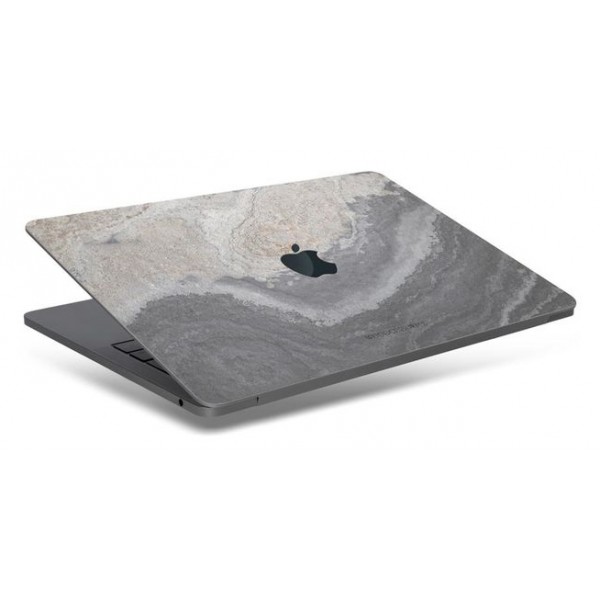 Woodcessories - MacBook Cover in Vera Pietra - Camo Gray - MacBook 13 Pro / Pro Touchbar - Eco Skin Stone - Apple Logo