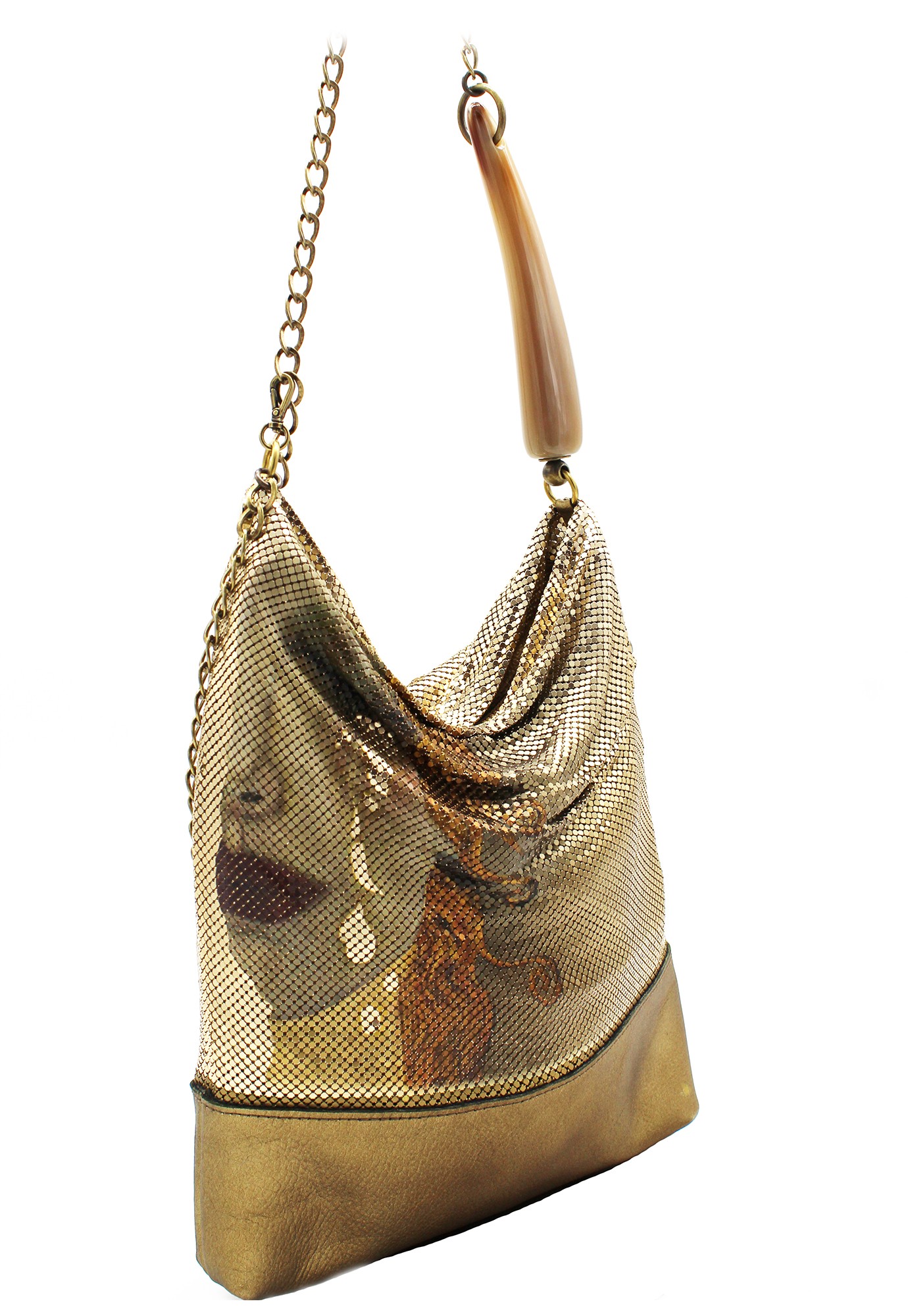 Fendi Brown Crocodile Leather Crossbody Bag 1980s Golden Insert