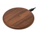 Woodcessories - Wireless Charging Station Dock Qi (10W) - Walnut - Real Wood Premium Eco Pad - iPhone - Apple - Samsung