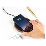 Woodcessories - Wireless Charging Station Dock Qi (10W) - Walnut - Real Wood Premium Eco Pad - iPhone - Apple - Samsung