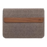 Woodcessories - MacBook Eco Pouch Cover - Noce e Lana - MacBook 11 12 13 - Custodia Mac - Borsa MacBook in Vero Legno