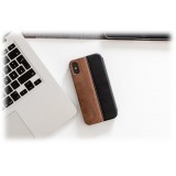 Woodcessories - Eco Wallet Flip Cover - Vero Legno e Pelle - Noce - iPhone XR - Eco Case - Flip Collection