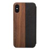 Woodcessories - Eco Wallet Flip Cover - Real Wood and Leather - Walnut - iPhone 8 Plus / 7 Plus - Eco Case - Flip Collection