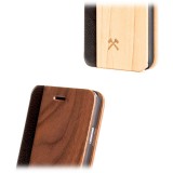 Woodcessories - Eco Wallet Flip Cover - Real Wood and Leather - Walnut - iPhone 8 Plus / 7 Plus - Eco Case - Flip Collection
