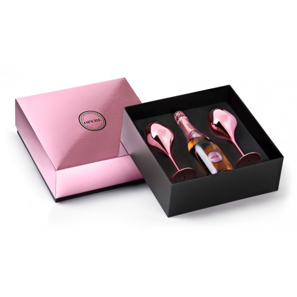 Villa Sandi - Rosè - Opere Trevigiane - Gift Box with Two Rose Glasses - Quality Sparkling Wine - Prosecco & Sparking Wines