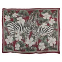 813 - Annalisa Giuntini - Silk Scarf with Zebras, Palms and Flowers - Scarves and Foulard - Scarf of High Quality Luxury