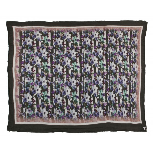 813 - Annalisa Giuntini - Cashmere Scarf with Little and Elegant Flowers - Scarves and Foulard - Scarf of High Quality Luxury