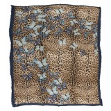 813 - Annalisa Giuntini - Cashmere Scarf with Blue Butterflies - Scarves and Foulard - Scarf of High Quality Luxury