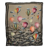 813 - Annalisa Giuntini - Cashmere Scarf with Hot Air Balloons - Scarves and Foulard - Scarf of High Quality Luxury