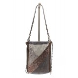 Laura B - Laure Disco Bag - Pink Bronze Lamb - Gold White Silver Black - Shoulder Bag - Luxury High Quality Bag