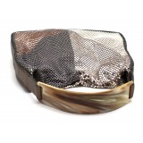 Laura B - Chloe Hand Bag - Pelle Agnello Bronzo Rosa - Oro Bianco Argento Nero - Borsa di Alta Qualità Luxury