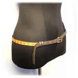 Laura B - Croco Belt - Coccodrillo Beige - Dorè - Cintura in Pelle - Cintura di Alta Qualità Luxury