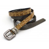 Laura B - Croco Belt - Beige Croco - Dorè - Leather Belt - Luxury High Quality Belt
