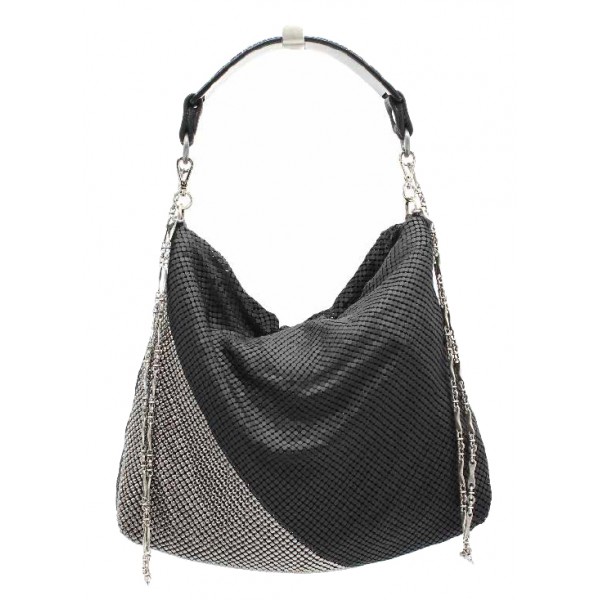 Laura B - Mini Rocky Hand - Bicolor with Horn - Black - Strap Bag - Luxury High Quality Bag