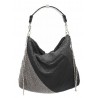 Laura B - Mini Rocky Hand - Maglia Bicolore con Corno - Nera - Borsa Strap - Borsa di Alta Qualità Luxury