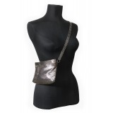 Laura B - Sam Body Bag - Argento Brillante - Body Bag - Borsa di Alta Qualità Luxury
