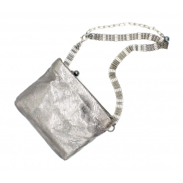 Laura B - Sam Body Bag - Argento Brillante - Body Bag - Borsa di Alta Qualità Luxury