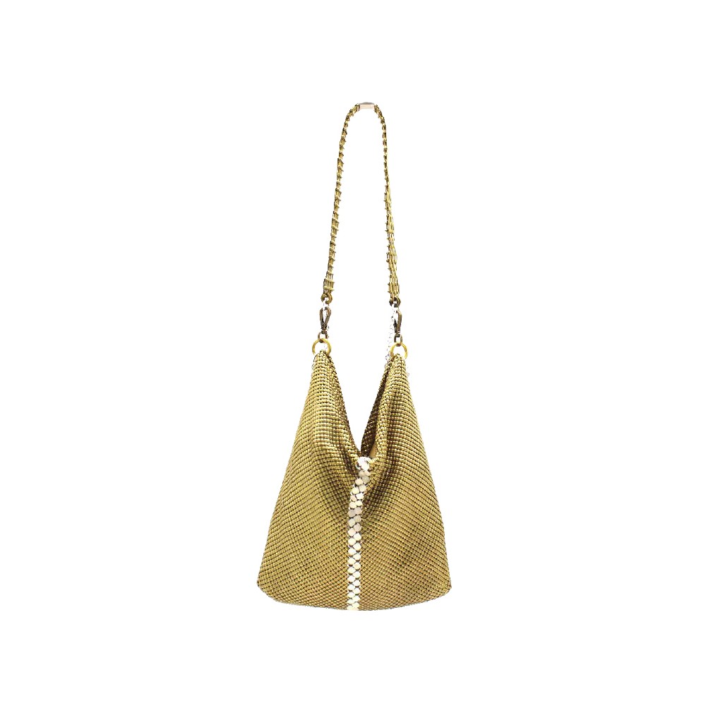 Laura B - New Basic Party Bag - Mesh Bag - Gold - Strap Bag