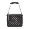 Laura B - Jaipur Bauletto Mini - Leather and Mesh Bag - Black - Strap Bag - Luxury High Quality Bag
