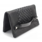 Laura B - Jaipur Paper Case Clutch - Leather and Mesh Bag - Black - Clutch Bag - Luxury High Quality Bag