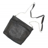 Laura B - Jaipur Strap Bag - Leather and Mesh Bag - Black - Strap Bag - Luxury High Quality Bag