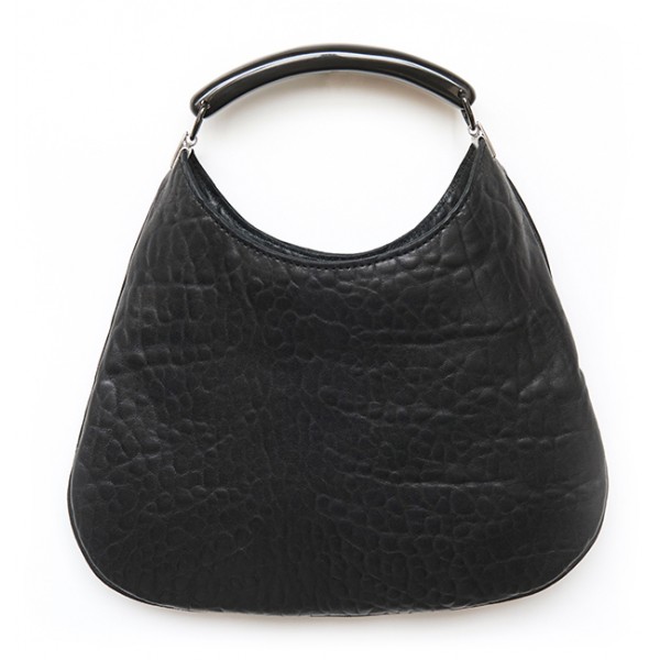 Laura B - Moon Horn Handbag - Borsa in Pelle e Maglia - Nero - Borsa Strap - Borsa di Alta Qualità Luxury