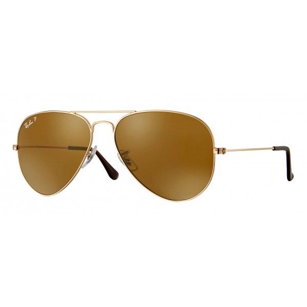 ray ban aviator sunglasses gold frame brown lenses
