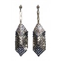 Laura B - Mia Earrings - Mesh and Swarovski Earrings - Doré - Black Swarovski - Handmade Earrings - Luxury High Quality