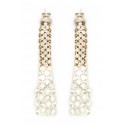Laura B - Eiffel Earrings - Mesh and Swarovski Earrings - White - White Swarovski - Handmade Earrings - Luxury High Quality