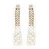 Laura B - Eiffel Earrings - Orecchini in Maglia e Swarovski - Bianco - Swarovski Bianco - Artigianali - Alta Qualità Luxury